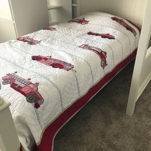 Pottery Barn Kids Bedding Twin Sz Fire Truck Quilt Sham Poshmark